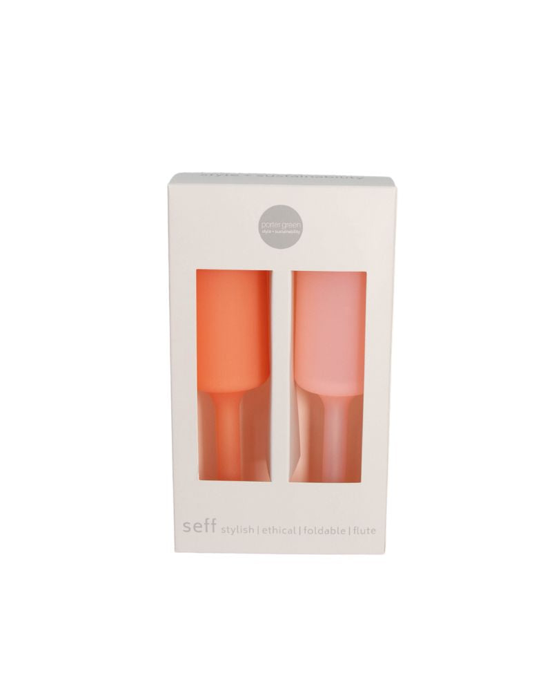 Porter Green | Seff | Silicone Unbreakable Champagne Flutes | Peach + Petal