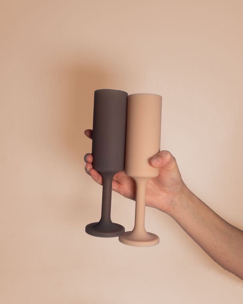 Porter Green | Seff | Silicone Unbreakable Champagne Flutes | Latte + Donkey