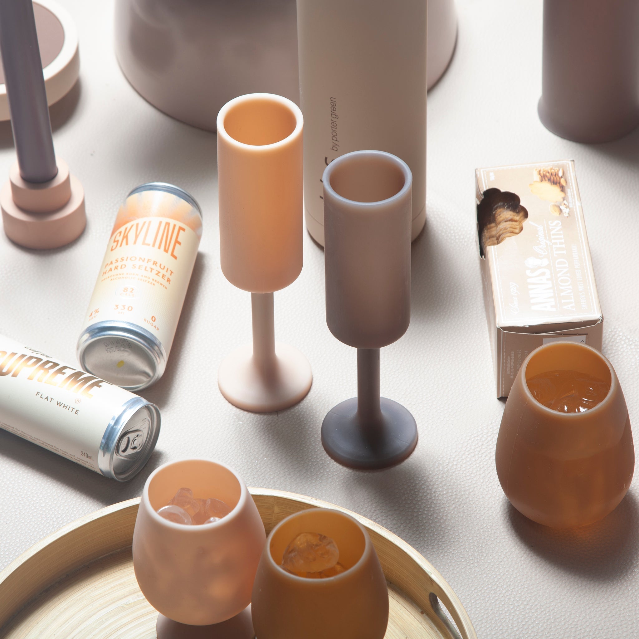 Porter Green | Seff | Silicone Unbreakable Champagne Flutes | Latte + Donkey