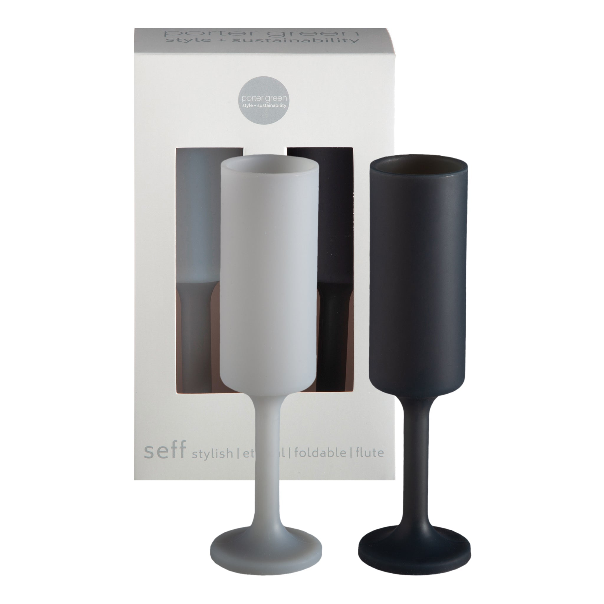 Porter Green | Seff | Silicone Unbreakable Champagne Flutes | Smoke + Storm
