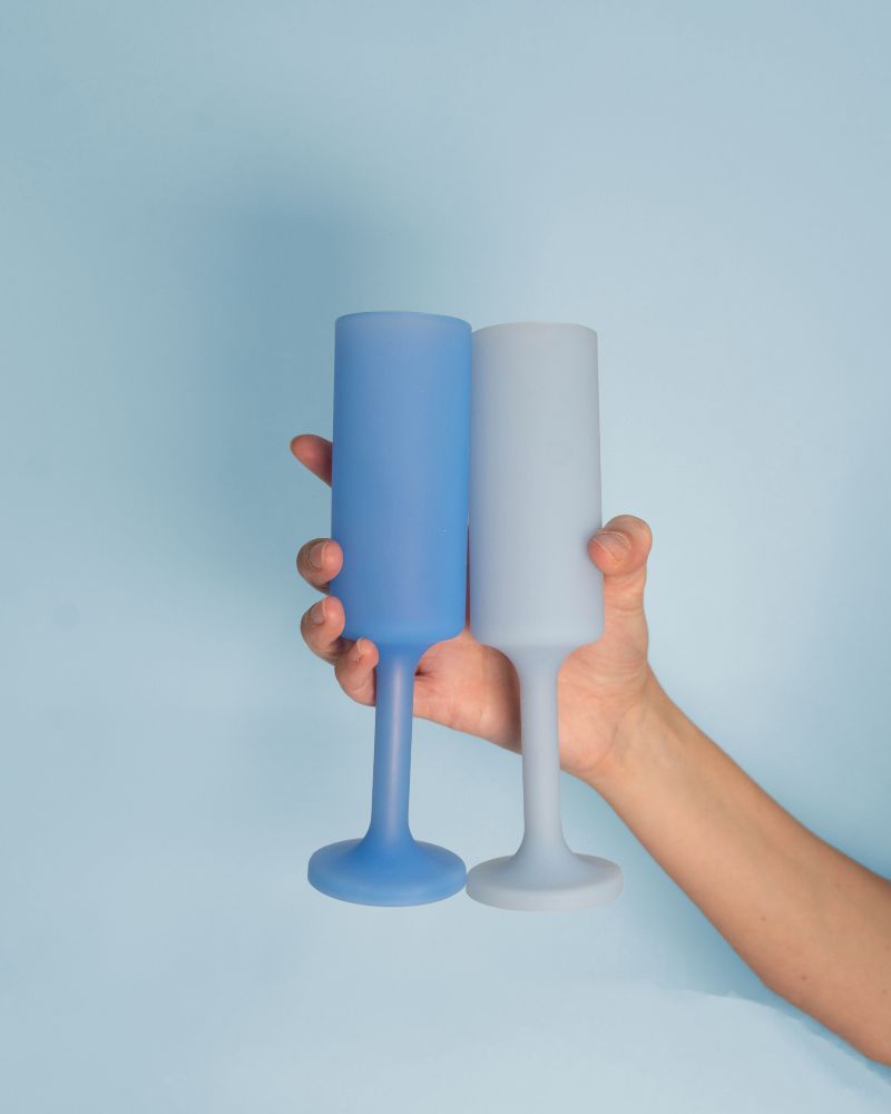 Porter Green | Seff | Silicone Unbreakable Champagne Flutes | Sky + Kingfisher