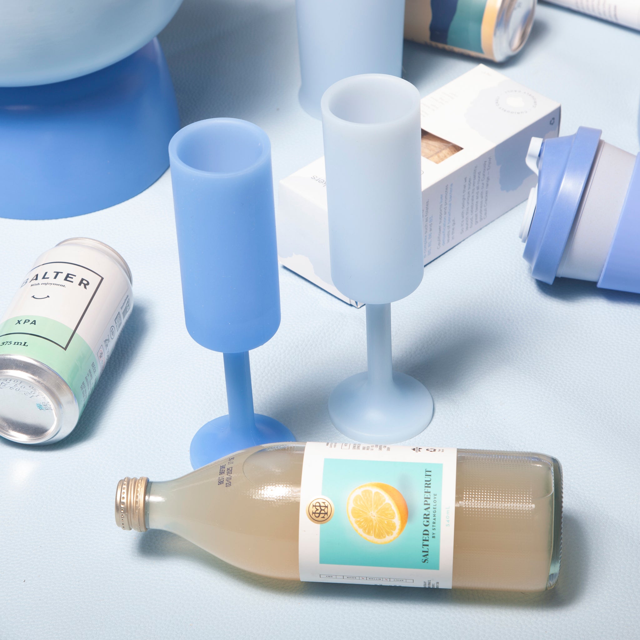 Porter Green | Seff | Silicone Unbreakable Champagne Flutes | Sky + Kingfisher