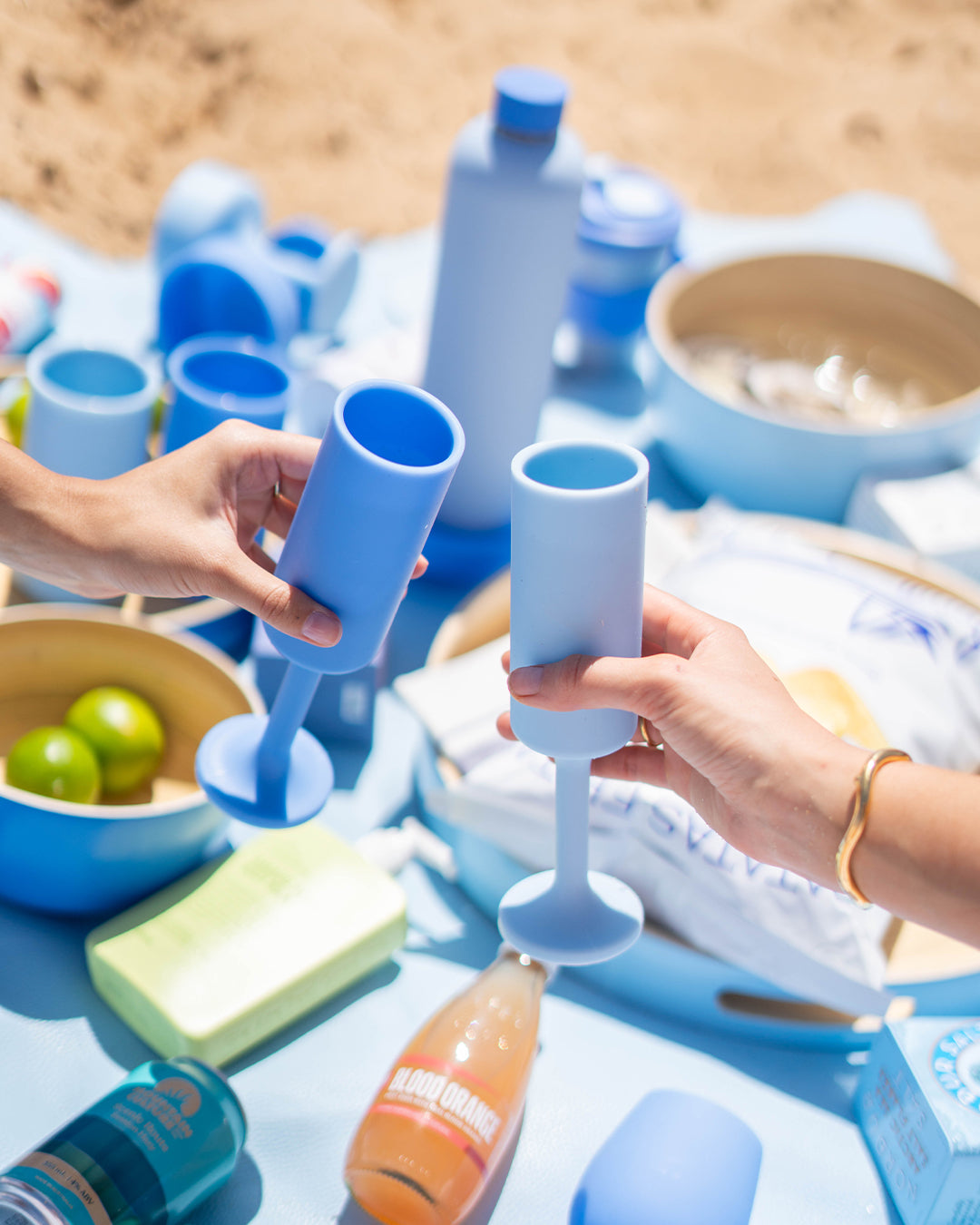 Porter Green | Seff | Silicone Unbreakable Champagne Flutes | Sky + Kingfisher