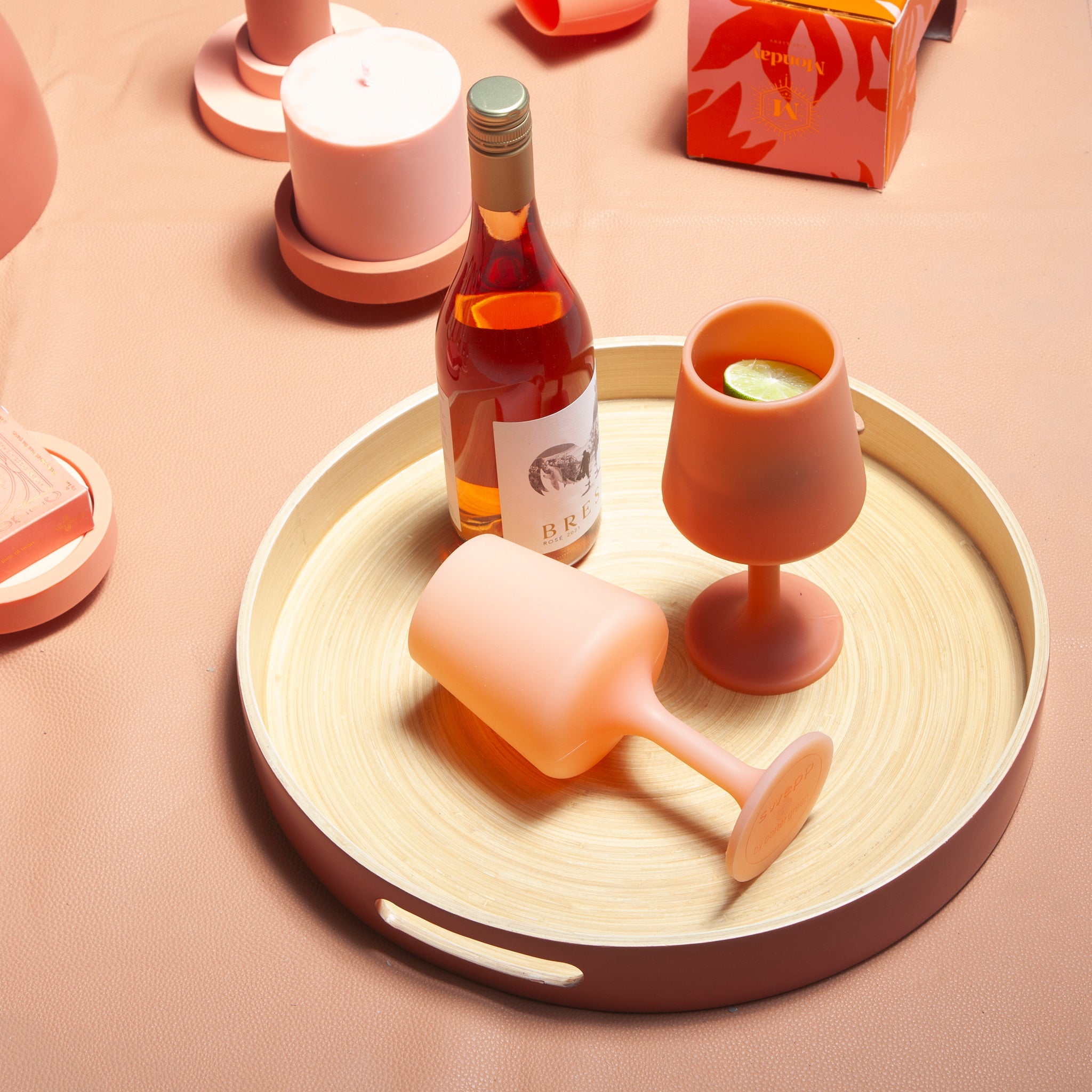 Porter Green | Swepp | Silicone Unbreakable Wine Glasses | Terra + Peach