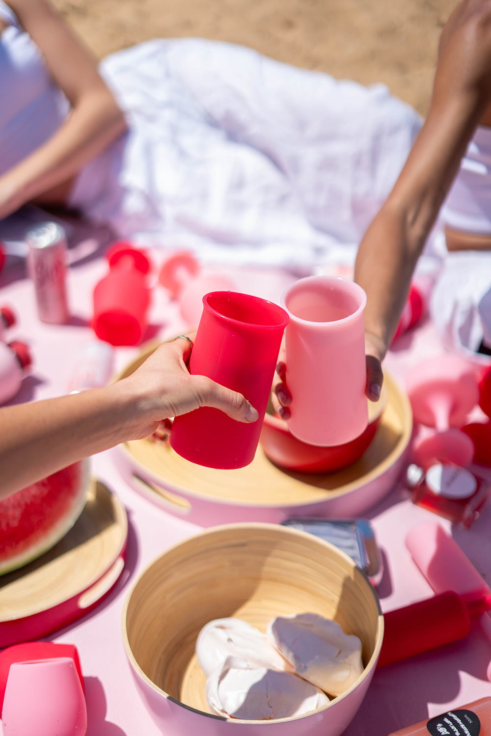 Porter Green | Stegg | Silicone Unbreakable Highball Glasses | Cherry + Blush