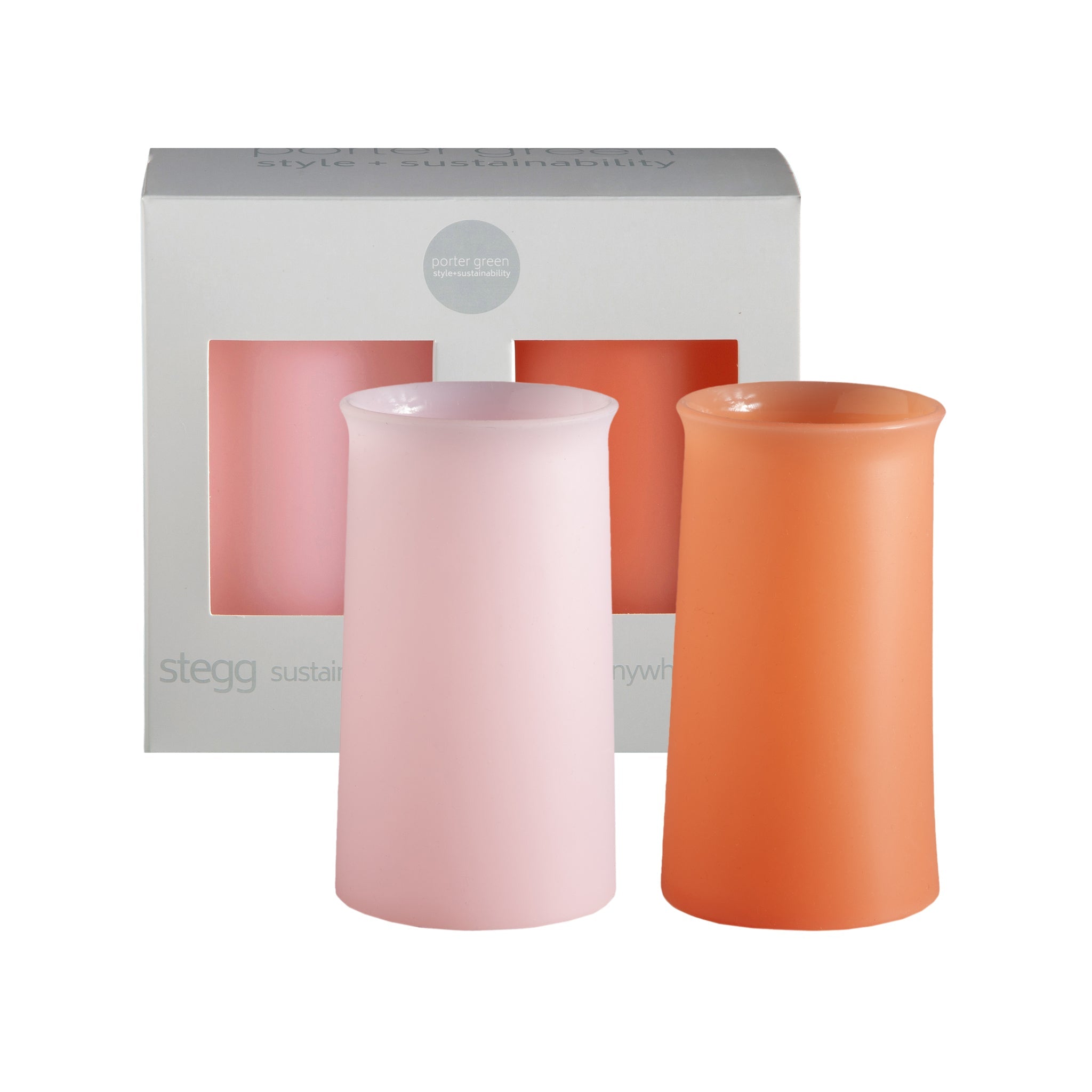 Porter Green | Stegg | Silicone Unbreakable Highball Glasses | Peach + Petal