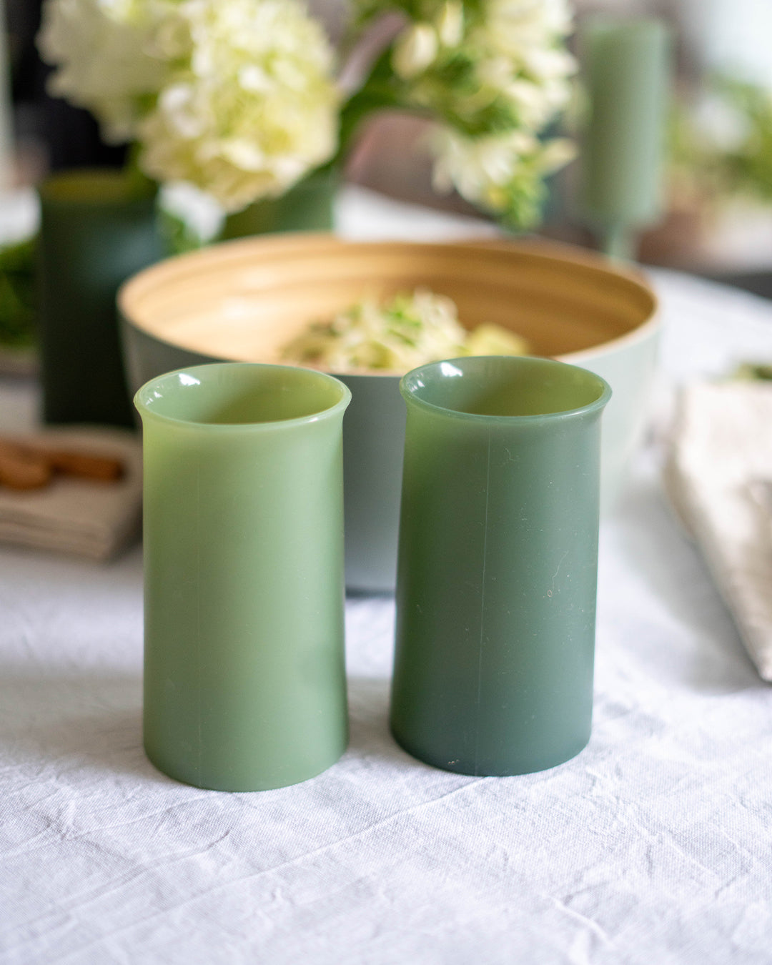Porter Green | Stegg | Silicone Unbreakable Highball Glasses | Sage + Olive