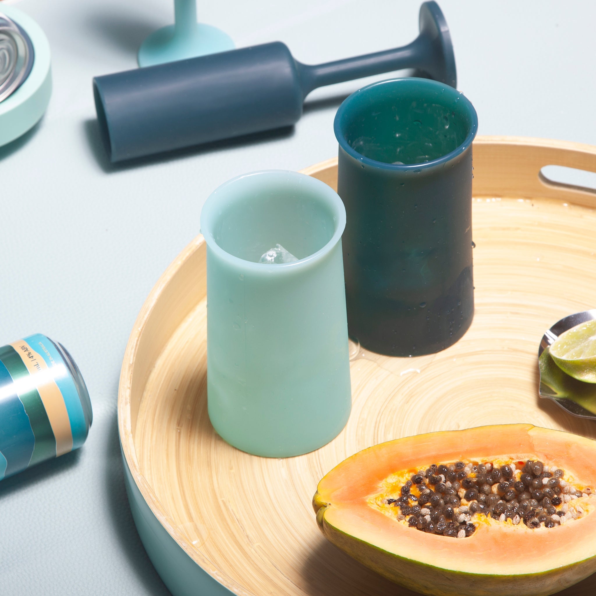 Porter Green | Stegg | Silicone Unbreakable Highball Glasses | Mist + Ink