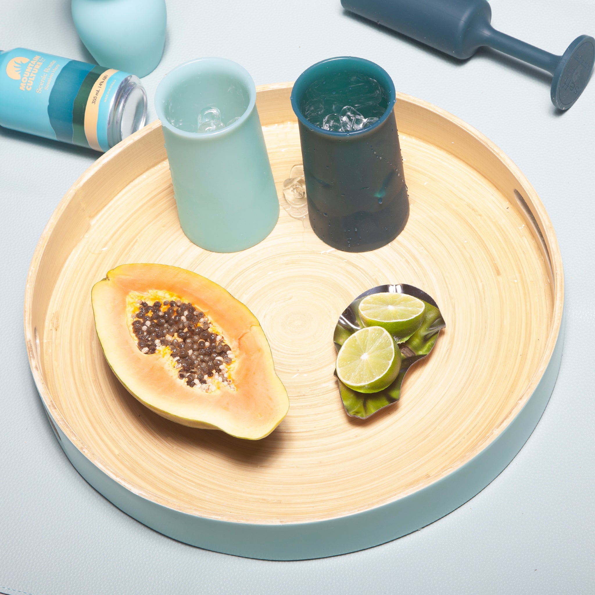 Porter Green | Stegg | Silicone Unbreakable Highball Glasses | Mist + Ink