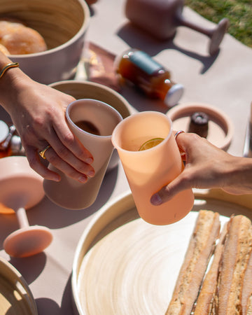 Porter Green | Stegg | Silicone Unbreakable Highball Glasses | Latte + Donkey