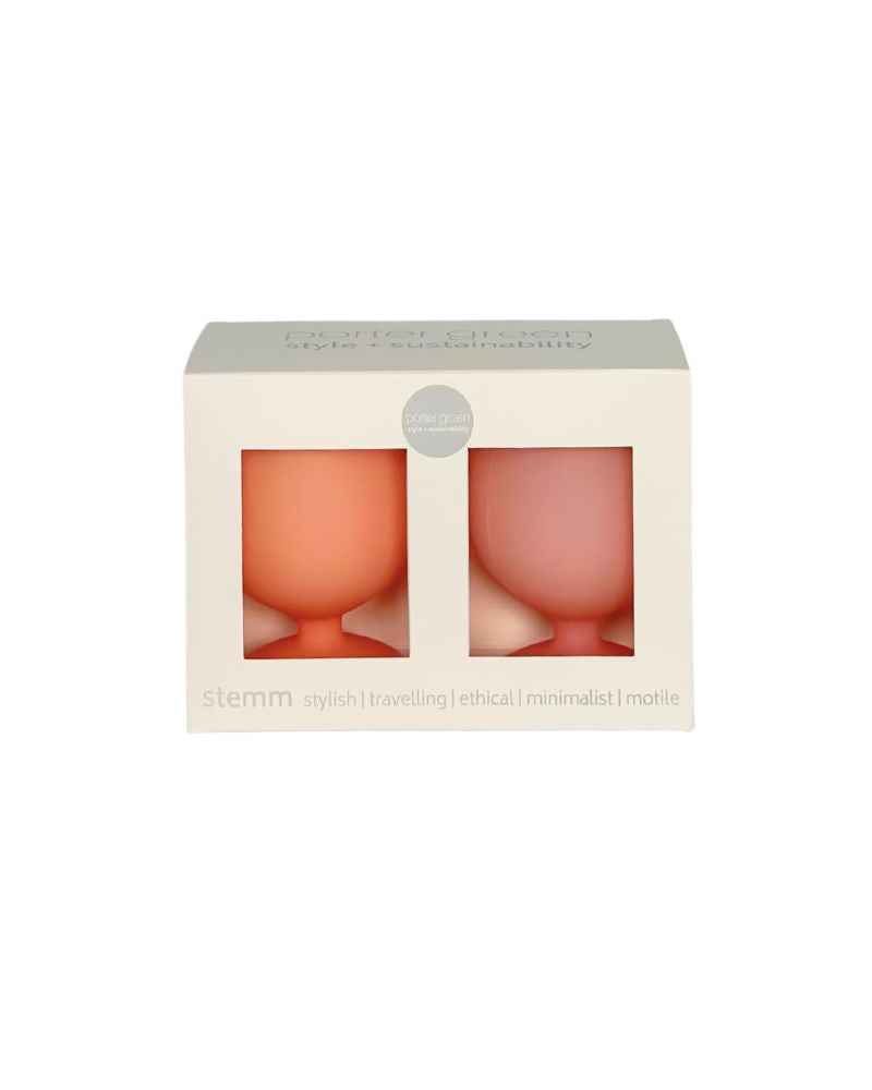 Porter Green | Stemm | Silicone Unbreakable Wine Glasses | Peach + Petal