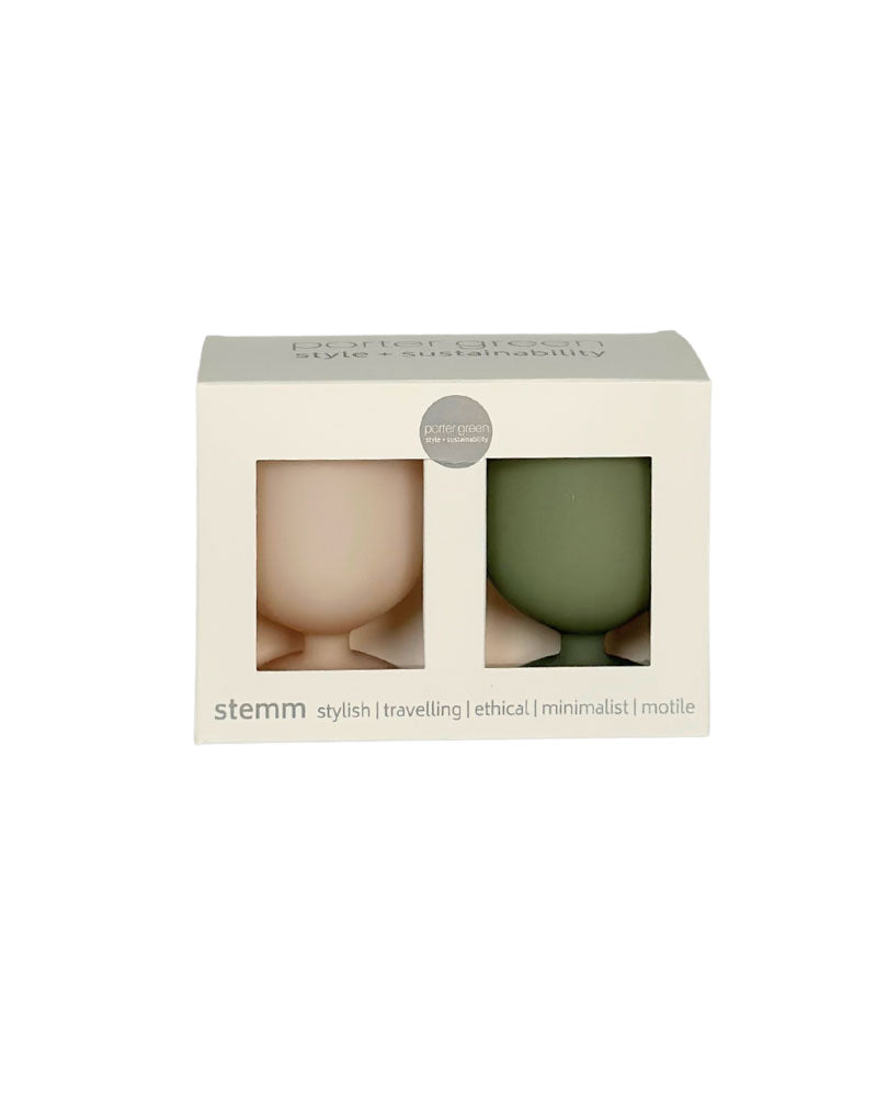 Porter Green | Stemm | Silicone Unbreakable Wine Glasses | Moss + Stone