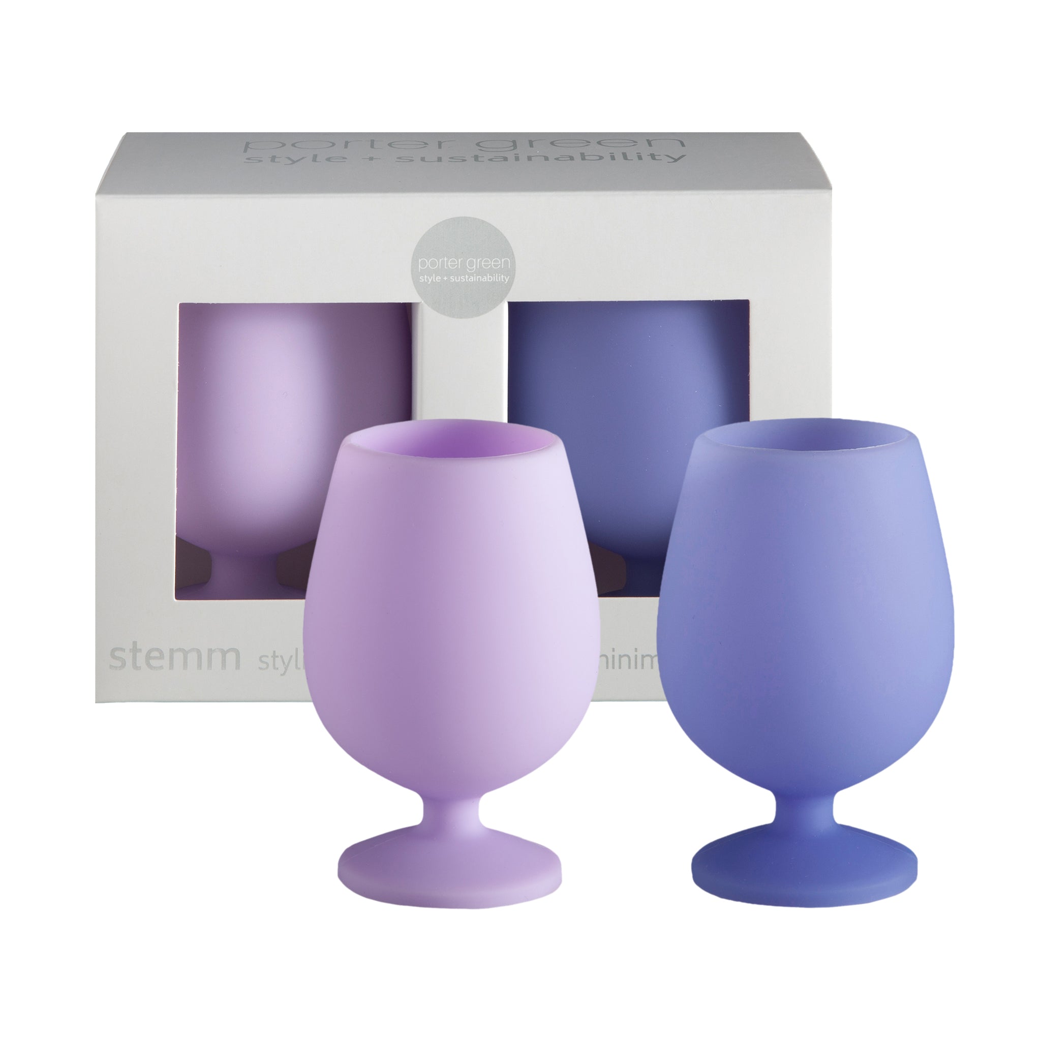 Porter Green | Stemm | Silicone Unbreakable Wine Glasses | Amethyst + Tanzanite