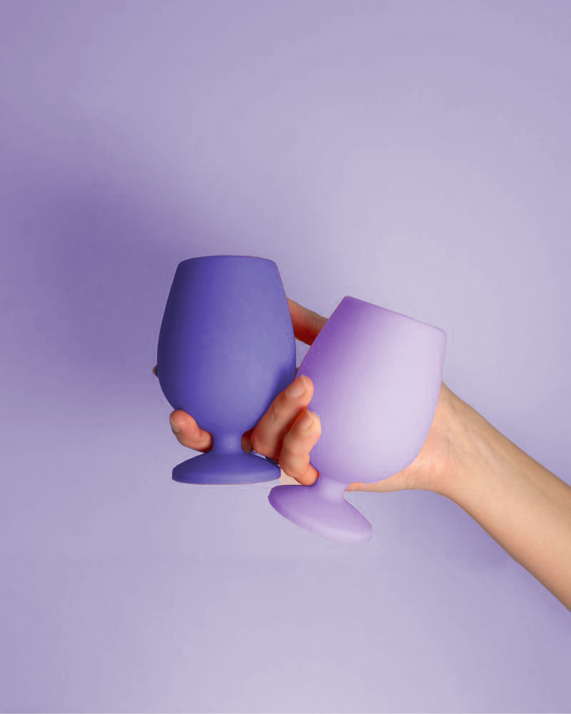 Porter Green | Stemm | Silicone Unbreakable Wine Glasses | Amethyst + Tanzanite