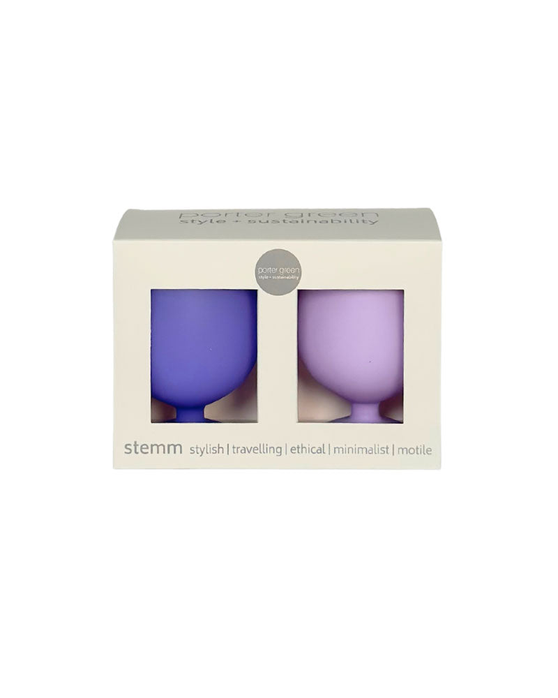 Porter Green | Stemm | Silicone Unbreakable Wine Glasses | Amethyst + Tanzanite