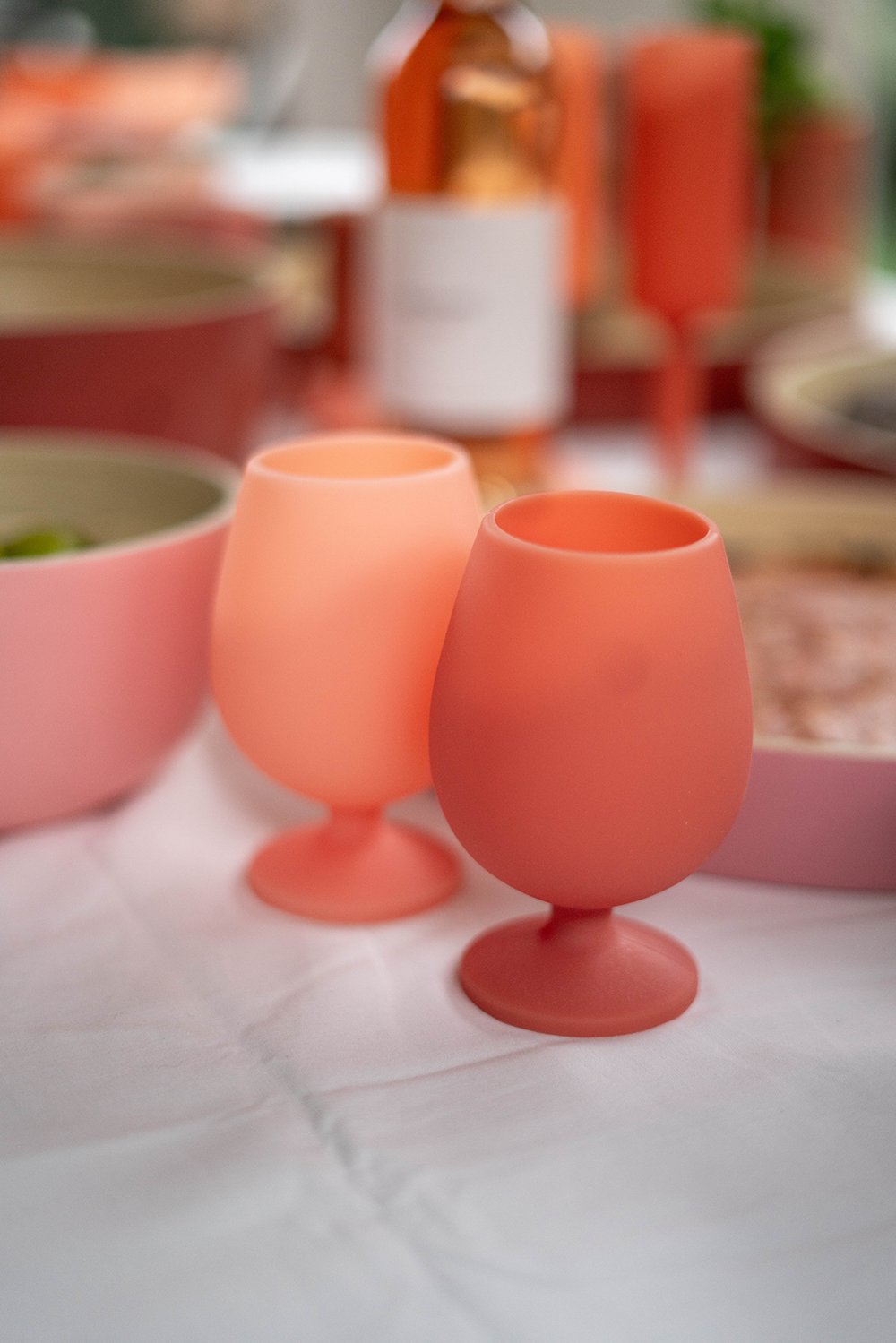 Porter Green | Stemm | Silicone Unbreakable Wine Glasses | Terra + Peach