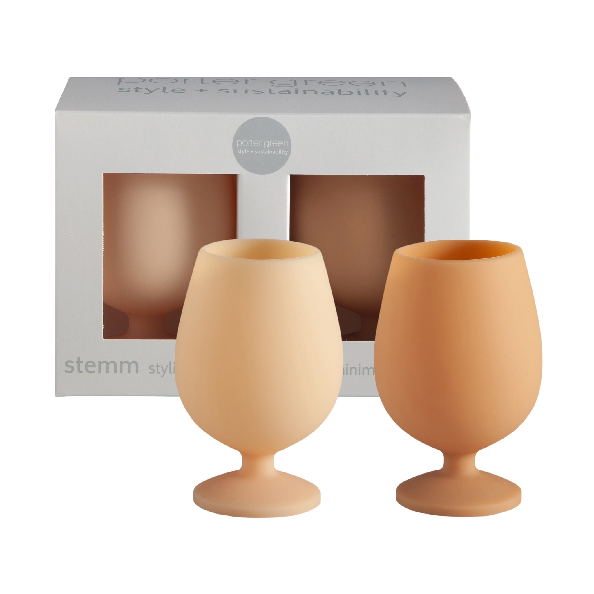 Porter Green | Stemm | Silicone Unbreakable Wine Glasses | Wheat + Oat