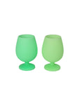 Porter Green | Stemm | Silicone Unbreakable Wine Glasses | Gerbera + Leaf