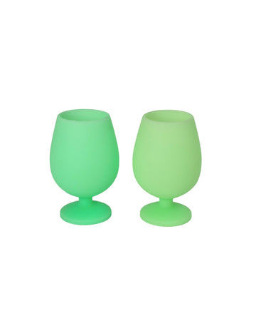 Porter Green | Stemm | Silicone Unbreakable Wine Glasses | Gerbera + Leaf