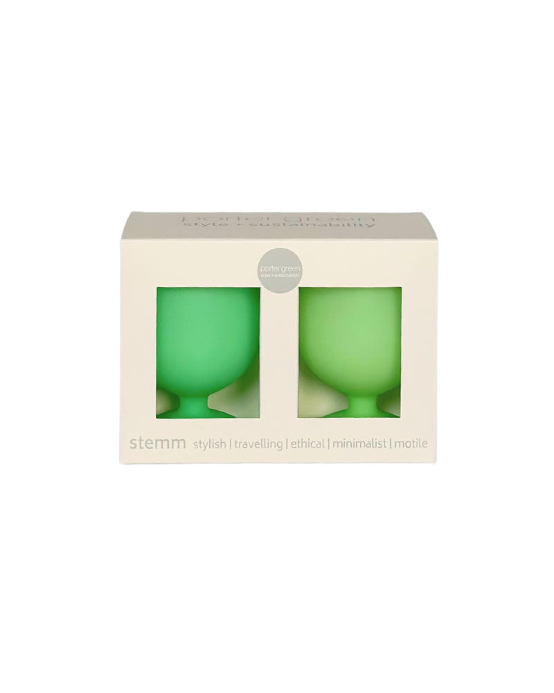 Porter Green | Stemm | Silicone Unbreakable Wine Glasses | Gerbera + Leaf