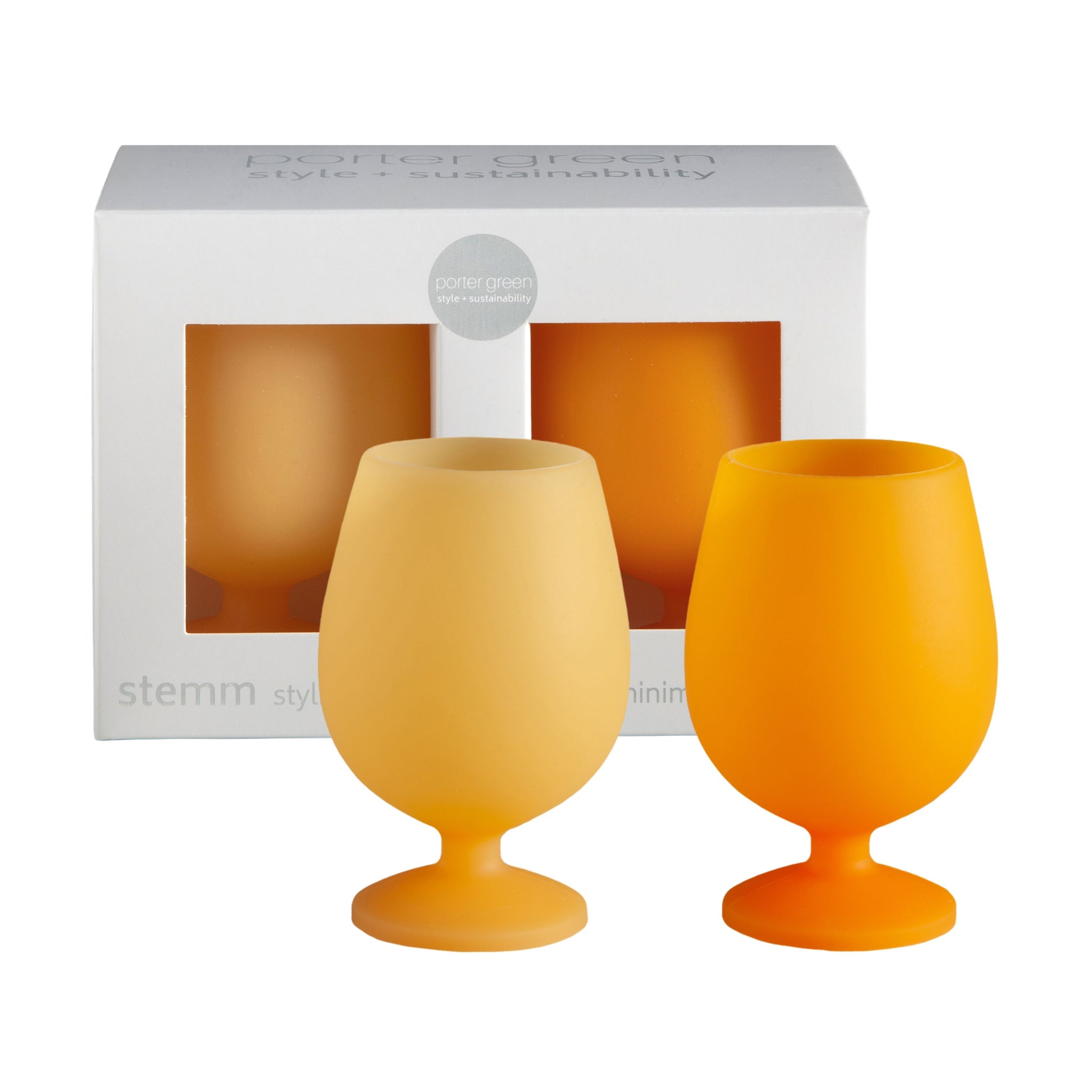 Porter Green | Stemm | Silicone Unbreakable Wine Glasses | Buttermilk + Sunflower