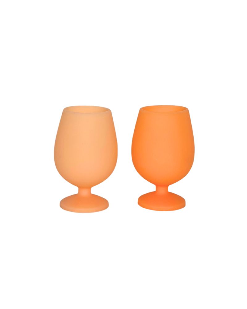 Porter Green | Stemm | Silicone Unbreakable Wine Glasses | Cantaloupe + Tangelo