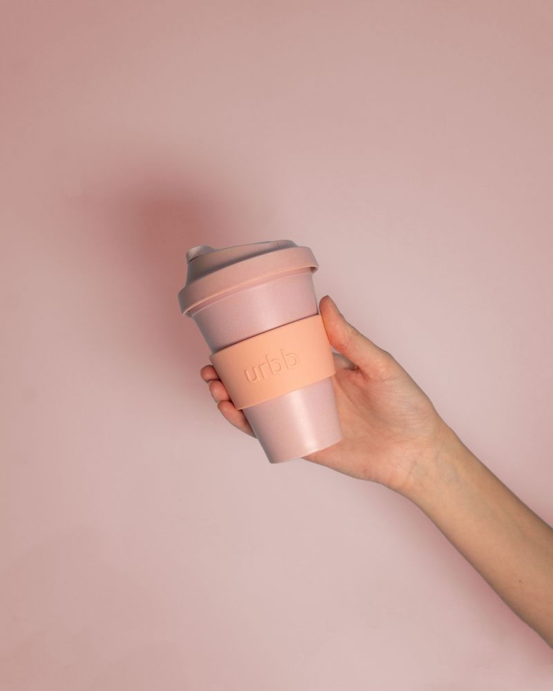 Porter Green | Urbb |  Biodegradable Bamboo Coffee Cup | Peach + Petal