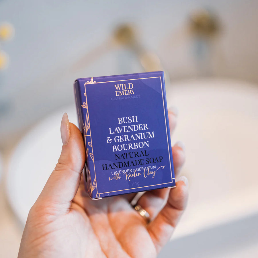 Wild Emery Bush Lavender & Geranium Bourbon Soap